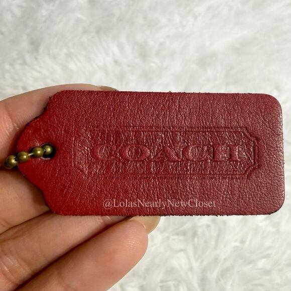 Coach Handbags - 2" Vintage COACH Red Double Sided Fob Bag Charm Hang tag Hangtag